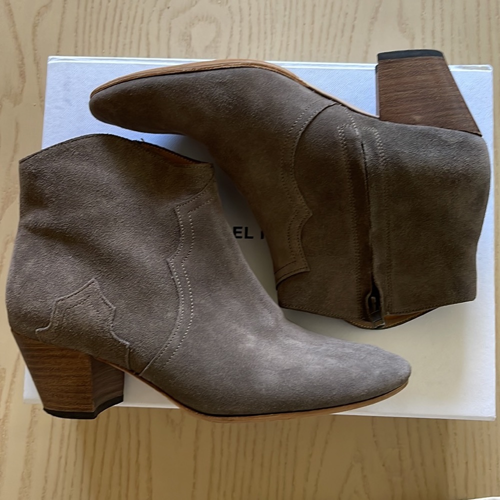 Isabel Marant Taupe Suede Dicker Boots